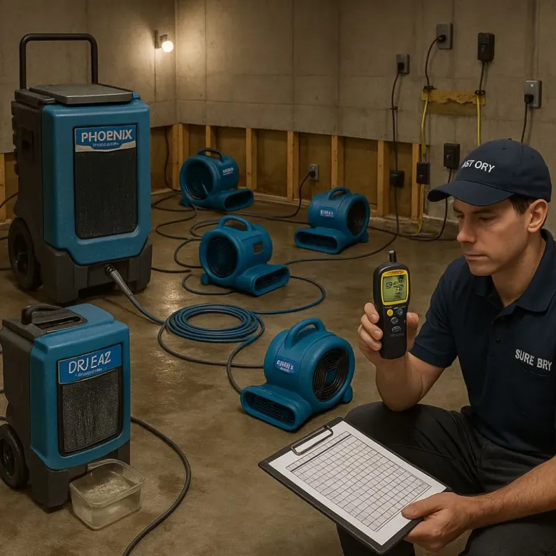 Structural Drying and Dehumidification process in Marinette, WI
